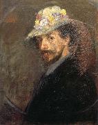 James Ensor Self-Portrait with Flowered Hat oil painting on canvas